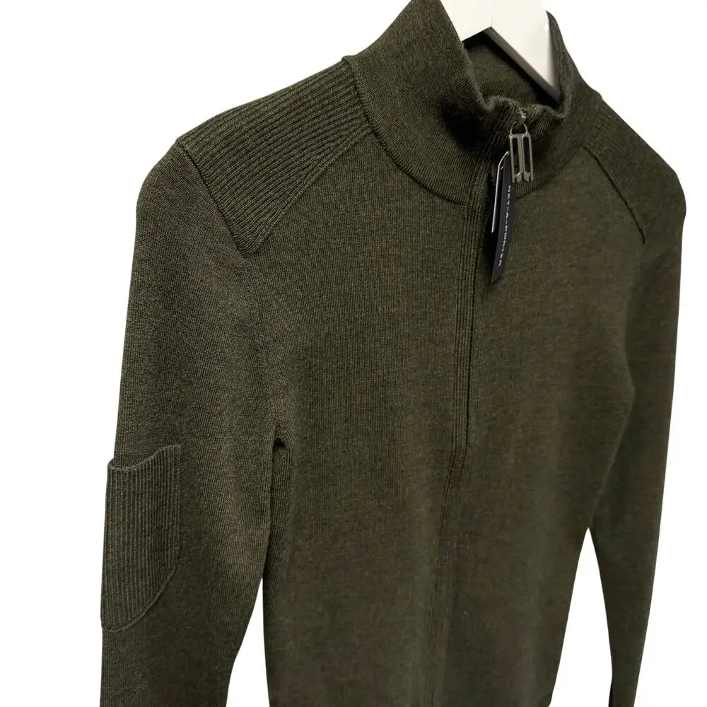 NWT Victoria Beckham Fine Merino Wool Blend Zip Up Jacket Oregano Green Small - Picture 5 of 9